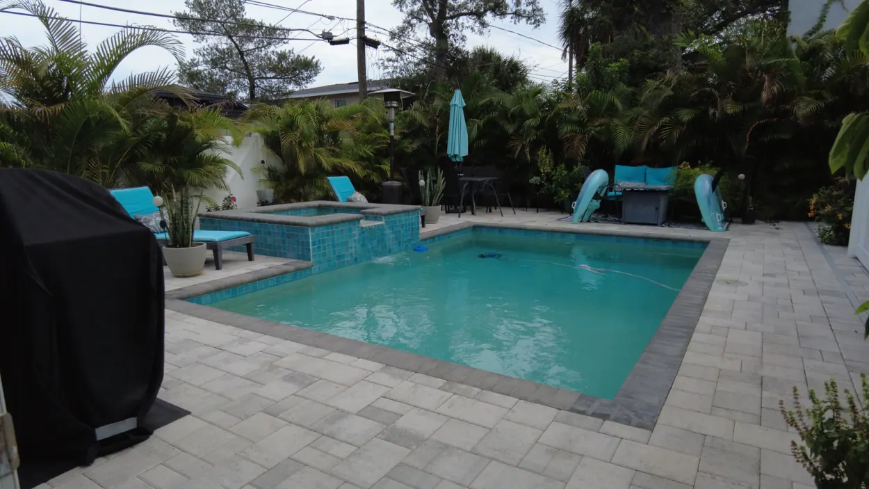 Poolside at the real Southern Oasis residence